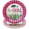 Buffalo Plaid It's a Girl Baby Shower Pack, Dinnerware (194 Pieces, Serves 24)