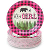 Buffalo Plaid Paper Plates, It's A Girl Baby Shower Party (9 In, 80 Pack)