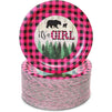 Buffalo Plaid Paper Plates, It's A Girl Baby Shower Party (7 In, 80 Pack)