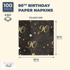 90th Birthday Party Paper Napkins (6.5 x 6.5 Inches, 100 Pack)