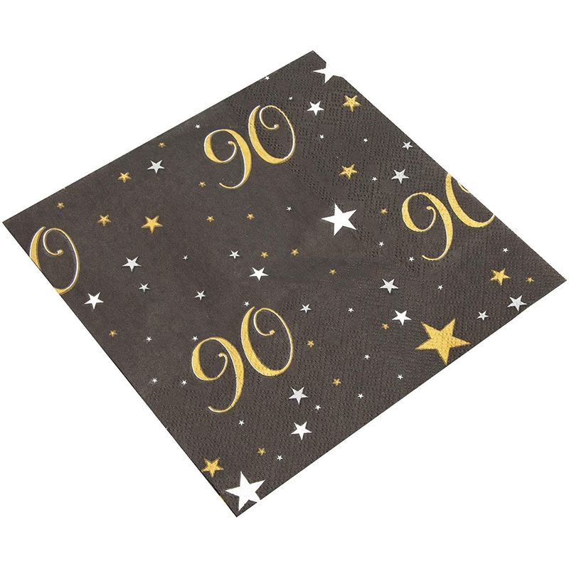 90th Birthday Party Paper Napkins (6.5 x 6.5 Inches, 100 Pack)