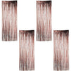Rose Gold Foil Fringe Curtains, Metallic Tinsel Party Decor (35 x 94 in, 4 Pack)