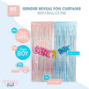 Gender Reveal Party Foil Curtains and Balloons, 80 Stickers (85 Pieces)