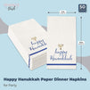 Happy Hanukkah Disposable Paper Napkins, Holiday Party Supplies (4 x 8 In, 50 Pack)