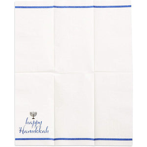 Happy Hanukkah Disposable Paper Napkins, Holiday Party Supplies (4 x 8 In, 50 Pack)
