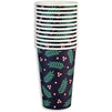 Paper Coffee Cups with Lids and Sleeves in 4 Christmas Designs (16 oz, 48 Pack)
