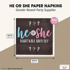 Gender Reveal Paper Napkins, He or She Party Supplies (6.5 x 6.5 In, 100 Pack)