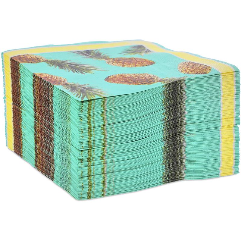 Pineapple Paper Napkins for Summer Fruit Party (6.5 In, 150 Pack)