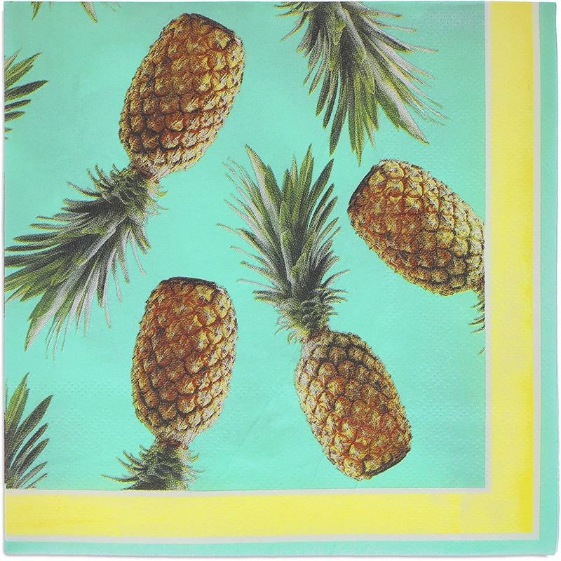 Pineapple Paper Napkins for Summer Fruit Party (6.5 In, 150 Pack)