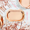 Vintage Rose Gold Foil Paper Serving Trays for Parties (9 x 13 In, 24 Pack)