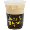 Cheers to 40 Years Coffee Cup Drink Sleeves for 40th Anniversary or Birthday, Fits 12-16 oz Cups (Gold Foil, 50 Pack)