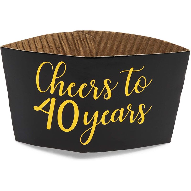 Cheers to 40 Years Coffee Cup Drink Sleeves for 40th Anniversary or Bi –  Sparkle and Bash
