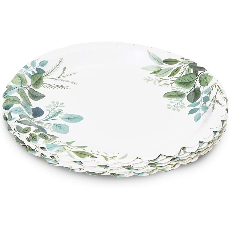White Scalloped Paper Plates Wedding, Bridal Shower Supplies (11.5 In, –  Sparkle and Bash