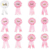 Sparkle and Bash Pink Bachelorette Ribbon Pins for Bridal Party Favors (12 Pack)