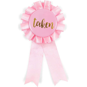 Sparkle and Bash Pink Bachelorette Ribbon Pins for Bridal Party Favors (12 Pack)