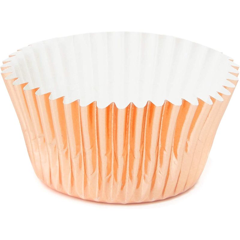 Rose Gold Cupcake Liners, Foil Baking Cups (2.75 x 1.5 In, 100 Pack) –  Sparkle and Bash