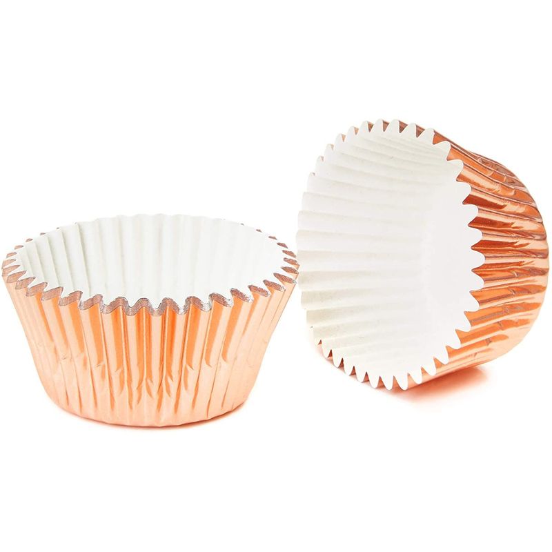 Rose Gold Cupcake Liners, Foil Baking Cups (1.96 x 1.28 In, 350 Pack) –  Sparkle and Bash