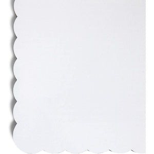 White Foil Cake Boards, Scalloped Rectangle Dessert Base (14 x 10 In, 25 Pack)