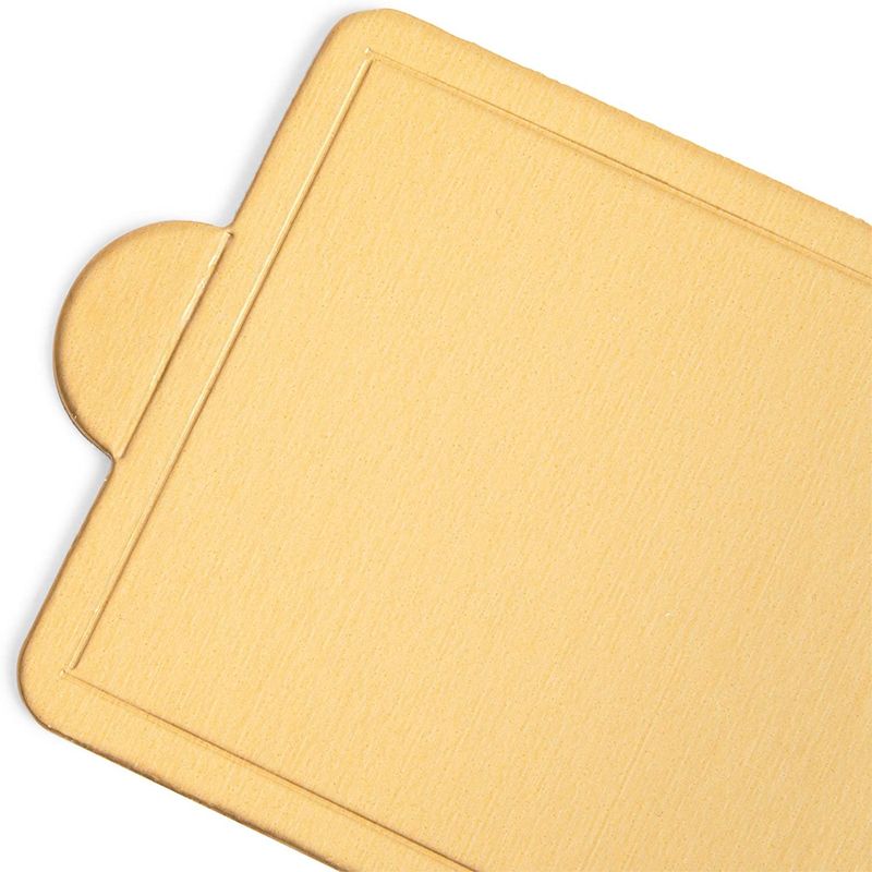 Mini Gold Foil Cake Boards, Rectangular Dessert Base (4 x 2.8 in, 200 Pack)