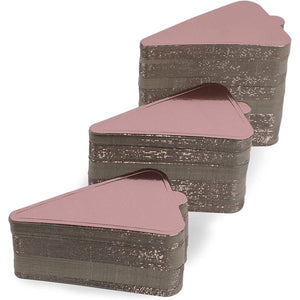 Mini Cake Boards, Rose Gold Foil Triangle Dessert Bases (3 x 4.6 In, 200 Pack)