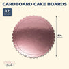 Rose Gold Foil Cake Boards, Scalloped Edge Dessert Base (8 In,12 Pack)