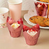 Rose Gold Tulip Cupcake Liners, Foil Muffin Baking Cups (3.35 x 3.5 In, 100 Pack)