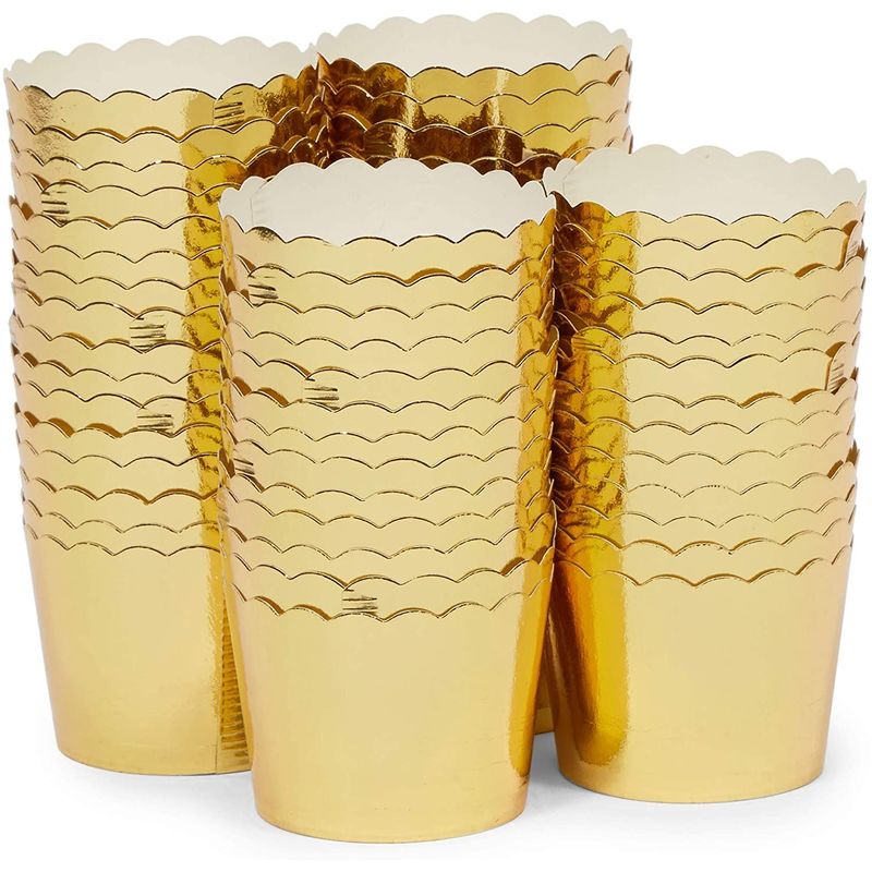 Rose Gold Cupcake Liners, Foil Baking Cups (1.96 x 1.28 In, 350