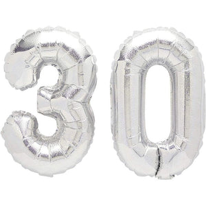30th Birthday Party Foil Balloons, Hello 30, Champagne Glass (4 Pieces)