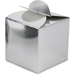 Silver Party Favor Gift Boxes for Weddings, Birthdays (2.5 Inches, 100 Pack)