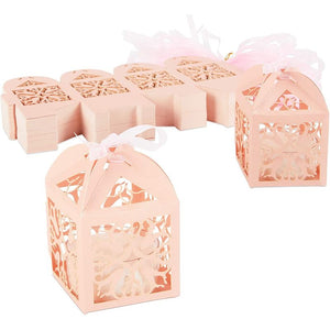 Pink Party Favor Gift Boxes for Wedding (2.3 x 3.5 Inches, 100 Pack)