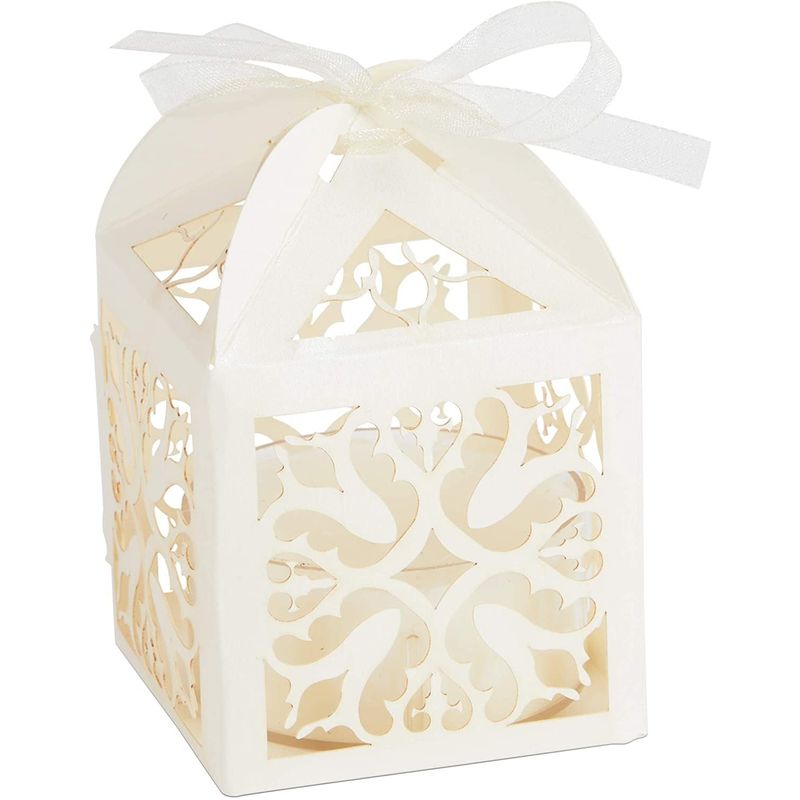 White Party Favor Gift Boxes for Wedding (2.3 x 3.5 in, 100 Pack)
