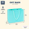 Teal Gift Bags with Handles, Medium Size (10 x 8 x 4 in, 20 Pack)