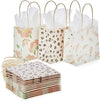 Mini Gift Bags with Handles in 3 Pink Designs (5 x 5 x 3 in, 12 Pack)
