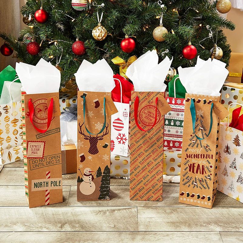 Kitchen Gadgets Christmas Gift Bags Thanksgiving Gift Bags Bottles  Christmas Tree Tabletop Decorations Bags For Bottles Gifts Christmas  Decorations