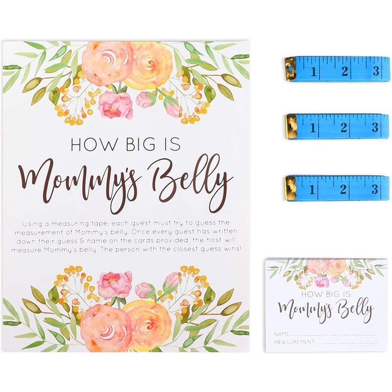 Boy Baby Shower Party Game, How Big is Mommy's Belly (28 Pieces)