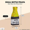 Happy New Year Small Champagne Bottle Piñata, NYE Party Decor (16.5 x 7 x 3.5 In)