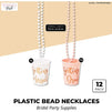 Beaded Bridal Shot Glass Necklaces for Bachelorette Party Supplies (12-Pack)