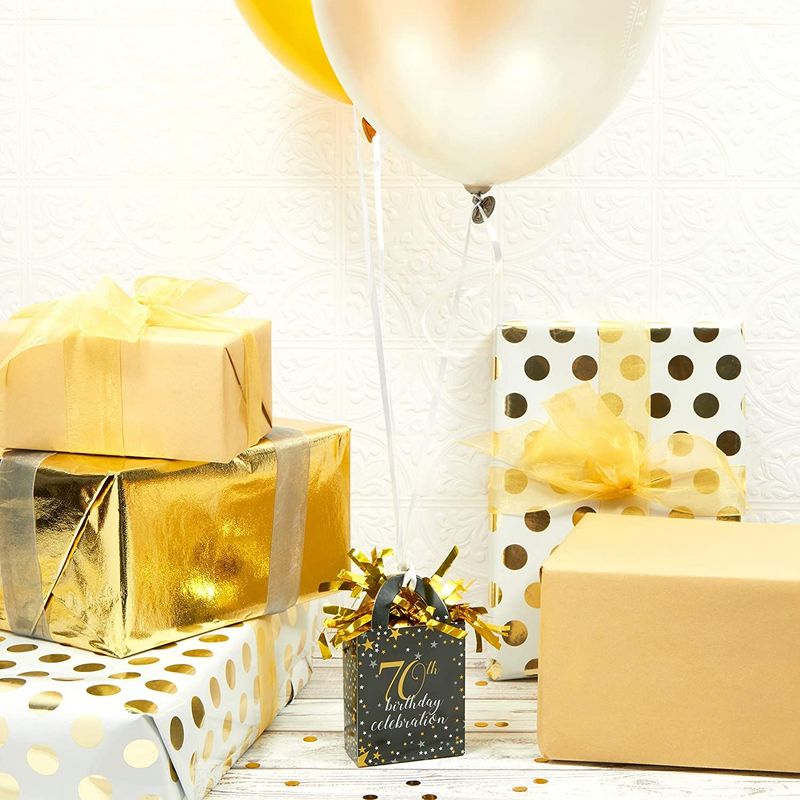 6 Metallic Gold Foil Balloon Weights Wedding Decorations