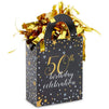 50th Birthday Party Balloon Weights, Black and Gold Decorations (6 oz, 6 Pack)