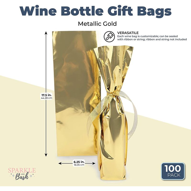 Wine Bag With Foil Spray Black/gold - Spritz™ : Target