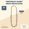 Birthday Babe Party Favor Bead Necklaces (Rose Gold, 32 in, 24 Pack)