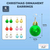 Christmas Ornament Earrings for Women, Holiday Jewelry (6 Pairs)
