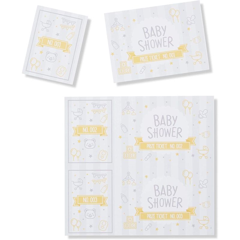 Baby Shower Game Cards Prize Tickets (2.35 x 5 in, 96 Pack)