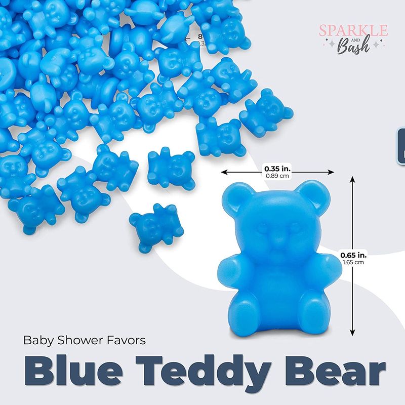Mini Blue Teddy Bears for Gender Reveal Party Favors (0.35 x 0.65 x 0.3 in, 180 Pack)