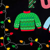 Christmas Photo Booth Backdrop for Ugly Holiday Sweater Party (7 x 5 Ft)