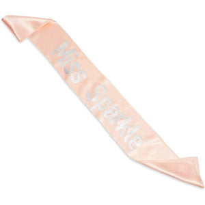 Shell Pink Satin Sashes for Pageants, Bachelorette Party, Prom (4 x 33 in, 24 Pack)