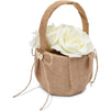 Jute Flower Girl Basket for Wedding Accessory (5 x 8.7 Inches)