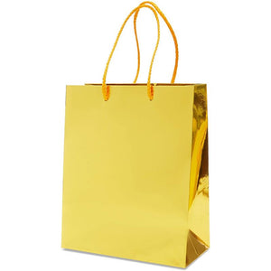 Gold Gift Bags with Handles, Small Gift Bag (9.25 x 8 x 4.25 in, 24 Pack)