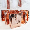 Rose Gold Metallic Medium Gift Bags with Handles for Weddings, Birthdays (9.25 x 8 x 4.25 in, 24 Pack)