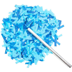 Blue Confetti Wand for Boy Gender Reveal Party (0.75 x 13.8 Inches, 12 Pack)